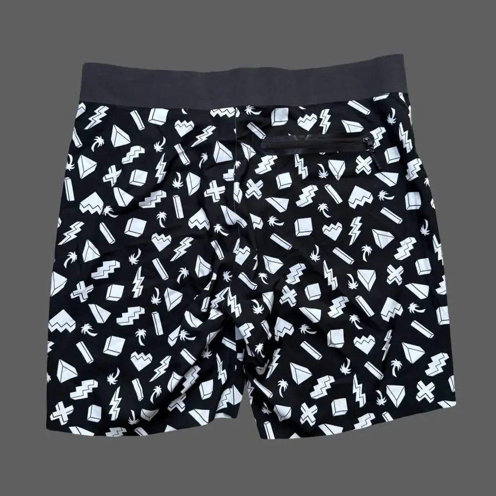 Catch Surf Patterned Boardshorts Black White Size 30 GUC